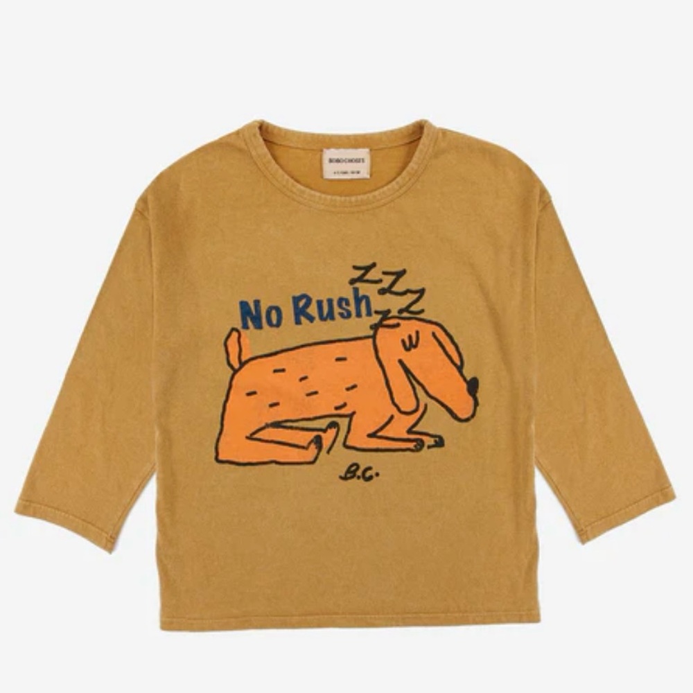 Bobo Choses Brown Long Sleeve Kids Shirt with Dog Print